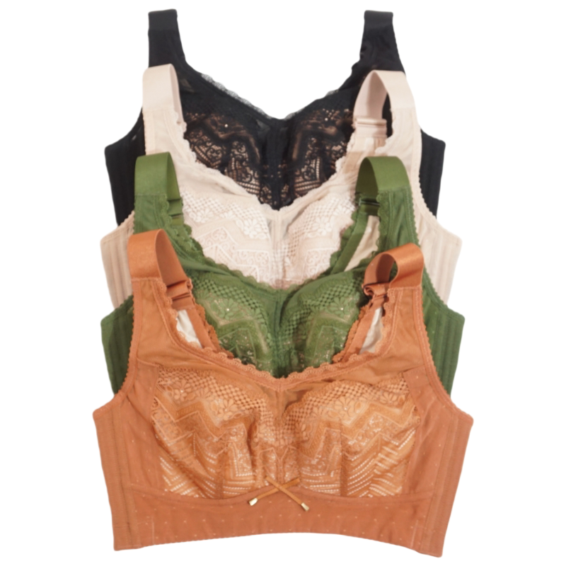 新款六月玫瑰文胸无钢圈C杯夏季薄款全罩杯收副乳调整型内衣8257