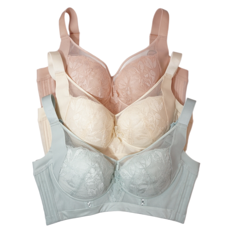 普岚度内衣薄棉BC杯聚拢上托侧收副乳四排扣调整型文胸6603-1