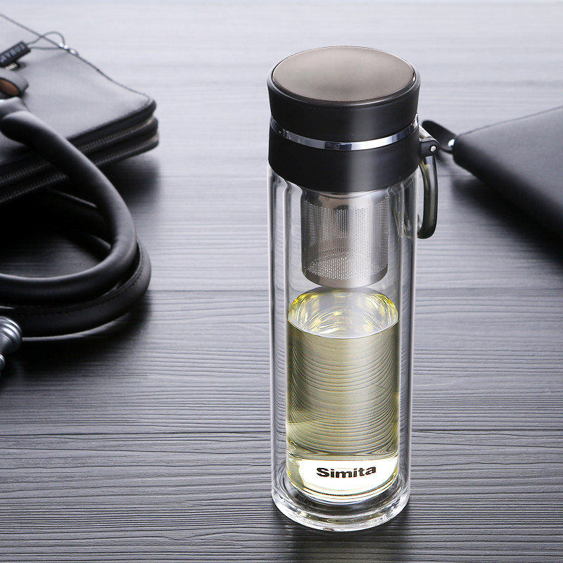施密特玻璃杯茶水分离泡茶杯男女双层水杯便携随手杯子sg-038-23a