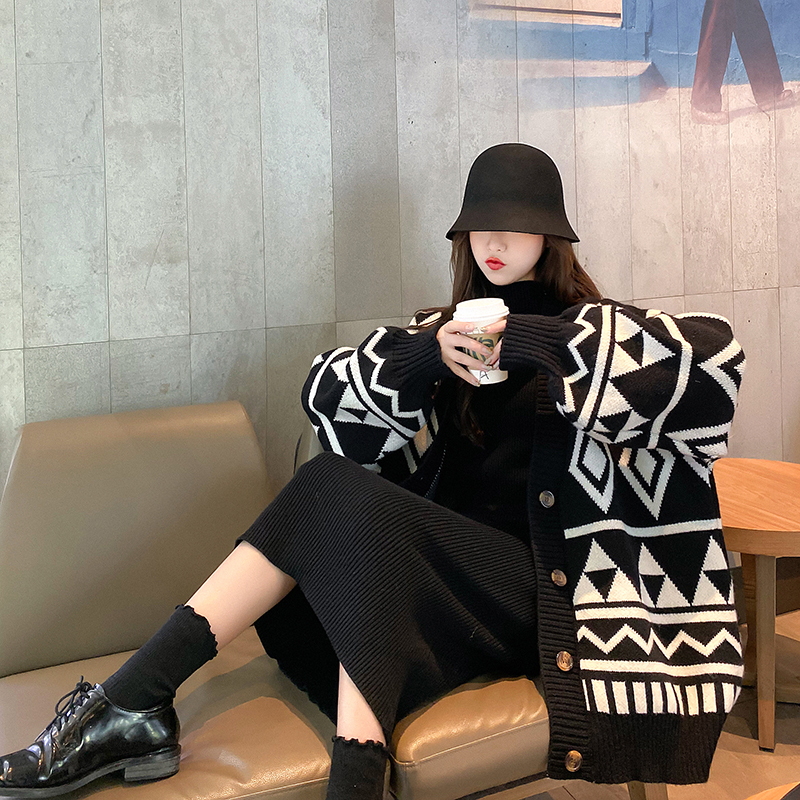 毛衣外套加厚春秋新款针织开衫