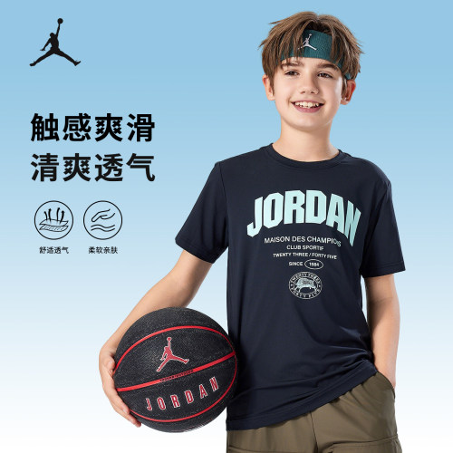 Jordan耐克男童休闲运动短袖t恤