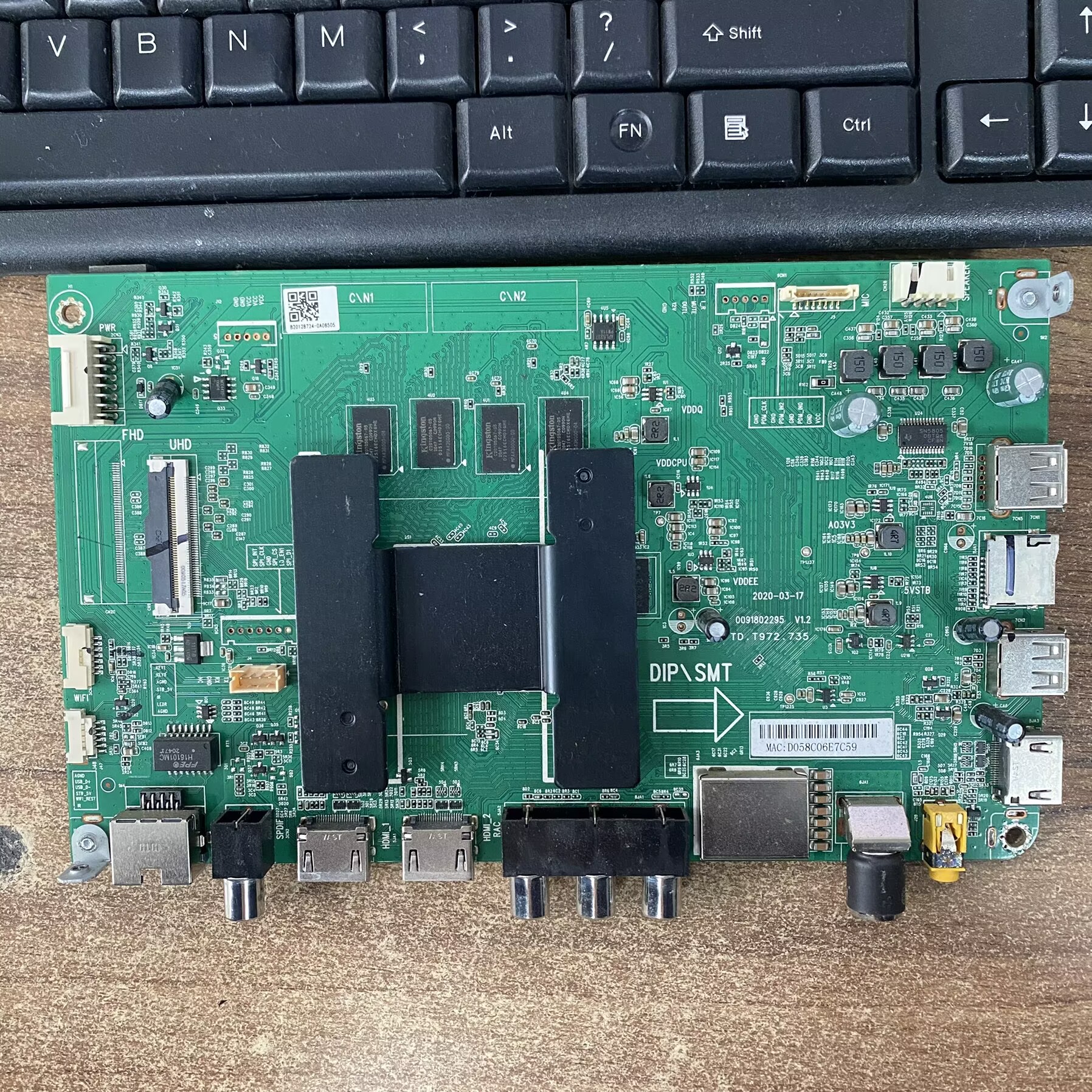 原装海尔58U2电视机主板0091802