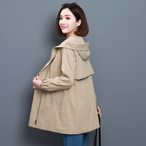 休闲收腰显瘦风衣女2025春秋韩版宽松中年妈妈减龄中长款外套图片