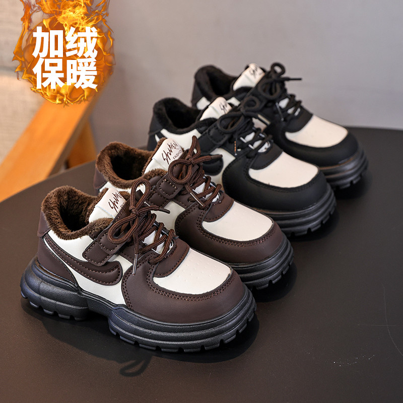冬季加绒保暖男女童松糕棉鞋