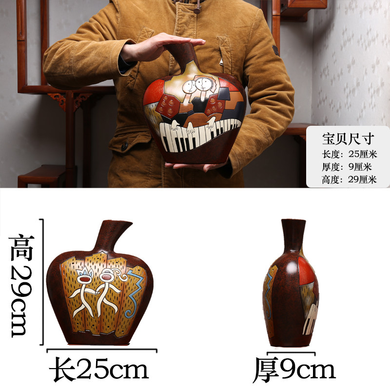 리장 윈난 민족 스타일 관광 기념품 수공예품 와인 캐비닛 입구 장식 컬러 도자기 장식