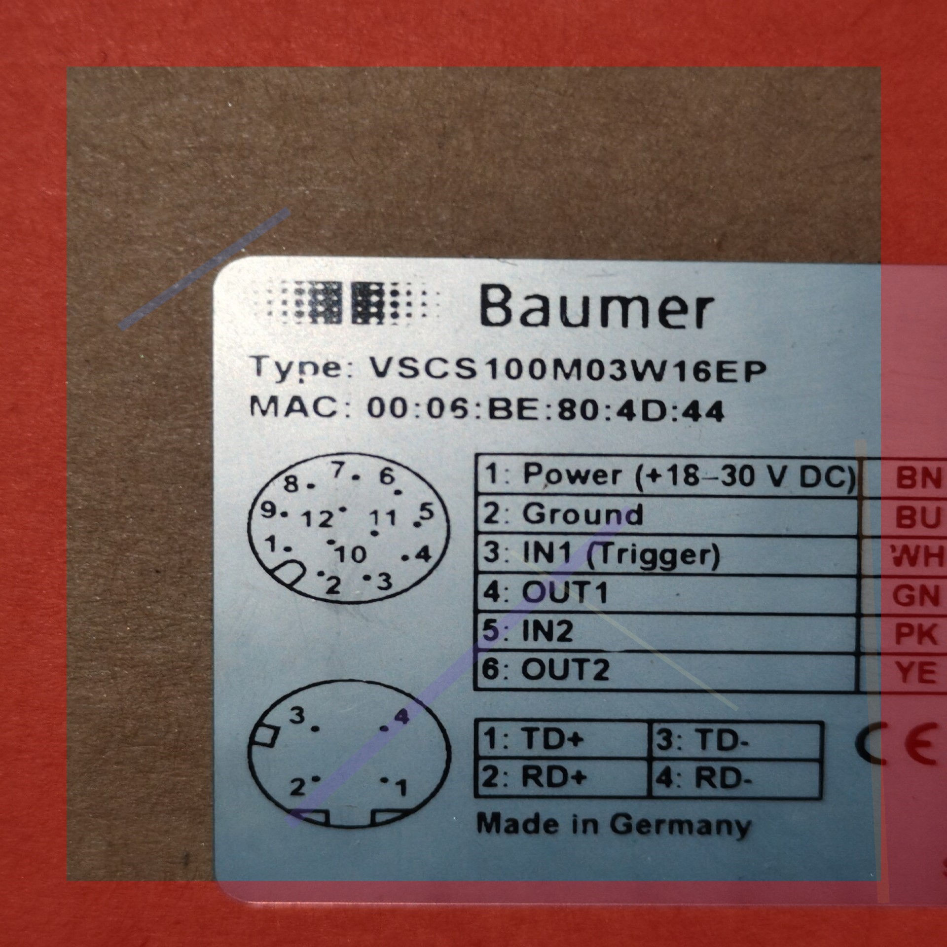 询价!全新baumer cs-100  堡盟vsCS100M03W16EP