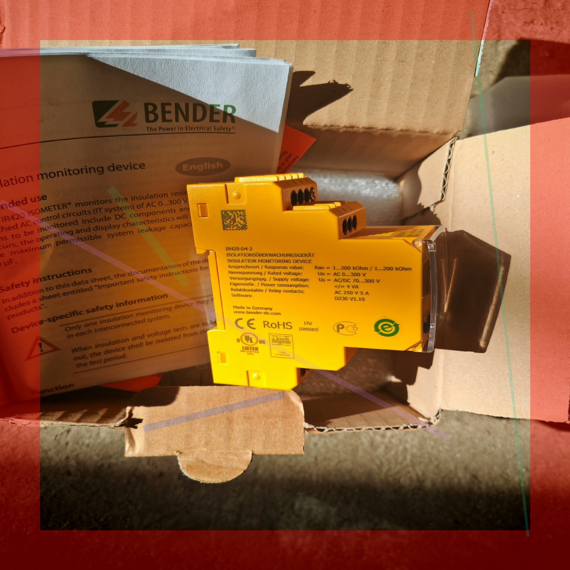 询价!德国进口本德尔BENDER 绝缘检测仪IR420-D4-2   B91016405