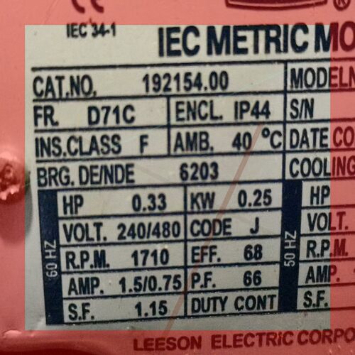 询价!全新美国LEESON电机,IEC METRIC N71T17FZ41A