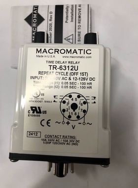 MACROMATIC 时间继电器，全新美国进口，型号，TR6312U.议价