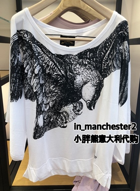 VIVIENNE WESTWOOD/薇薇安 经典EAGLE雄鹰宽松露肩蝙蝠袖T恤 正品