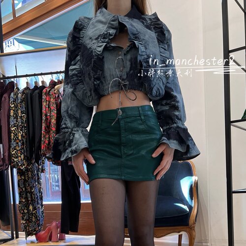 VIVIENNE WESTWOOD西太后经典土星LS扎染复古短款牛仔宫廷风外套