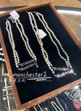 VIVIENNE WESTWOOD西太后经典土星AMELIA字母珍珠双层男女款项链