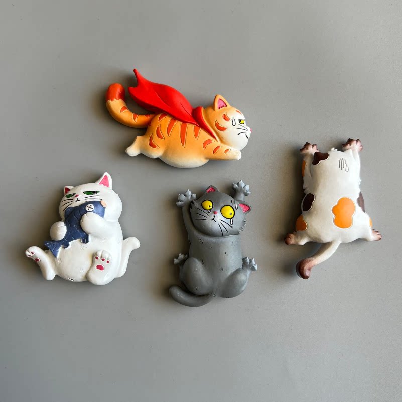 超可爱ins搞怪猫猫喝酒小熊冰箱贴背影小怪兽磁吸家居装饰洞洞板