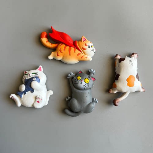 超可爱ins搞怪猫猫喝酒小熊冰箱贴背影小怪兽磁吸家居装饰洞洞板