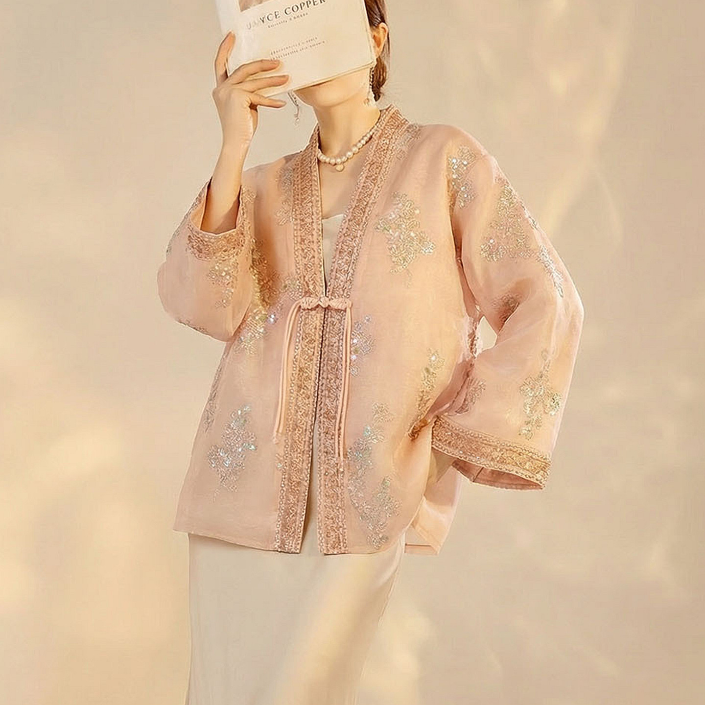 AYOMIS原创设计新中式重工钉珠刺绣外套2026春装新款国风汉服上衣