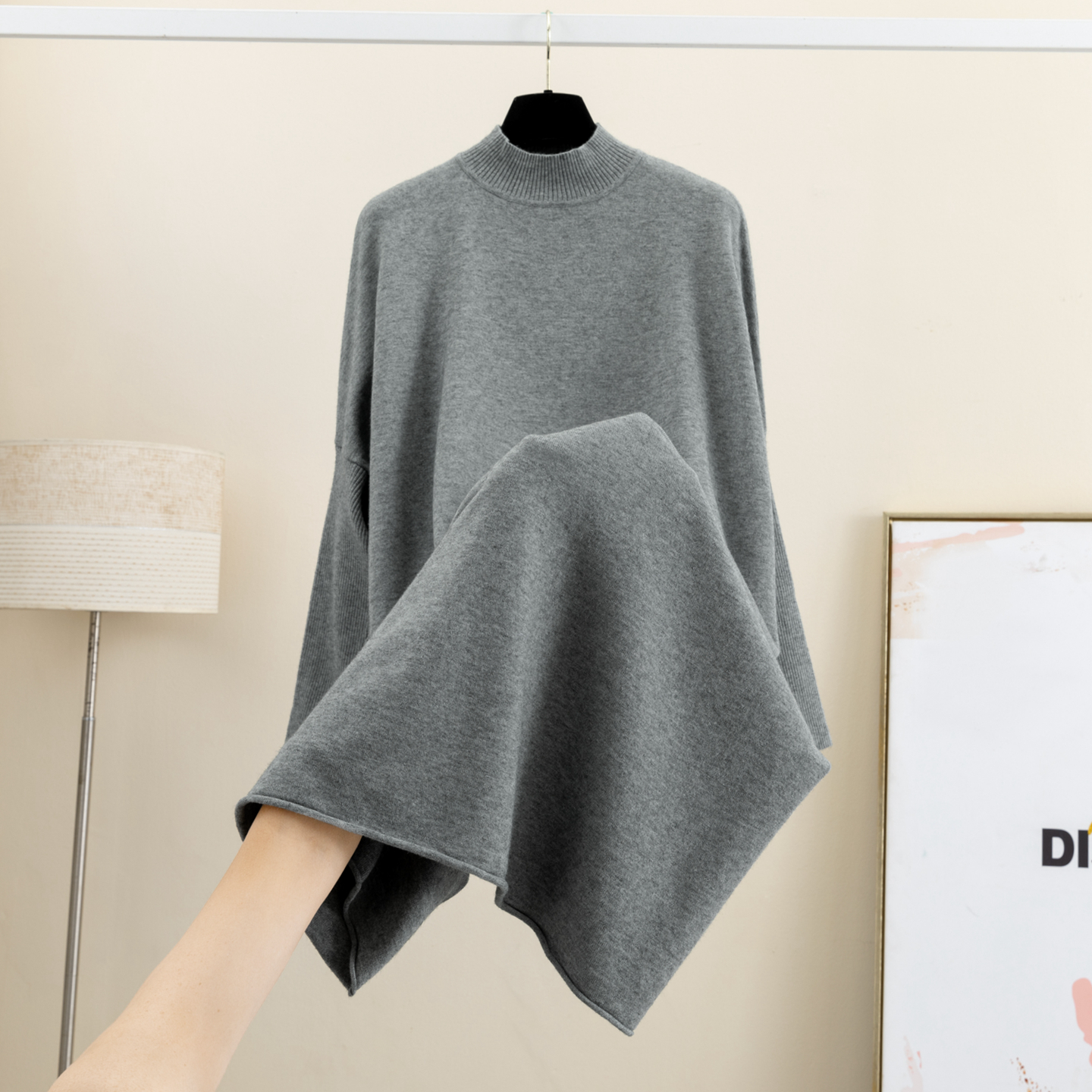 秋冬蝙蝠袖羊毛长袖针织连衣裙女