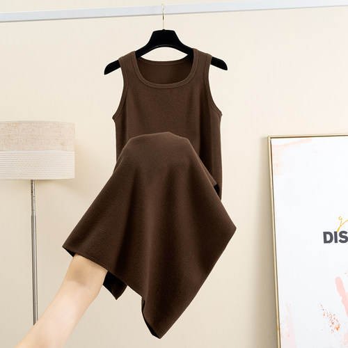 a字针织背心连衣裙女内搭裙