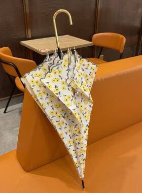 春日系列——黄色小碎花金属手柄长柄伞