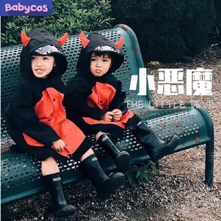babycos小恶魔宝宝儿童雨衣男童女童小孩幼儿园防水可爱卡通雨具