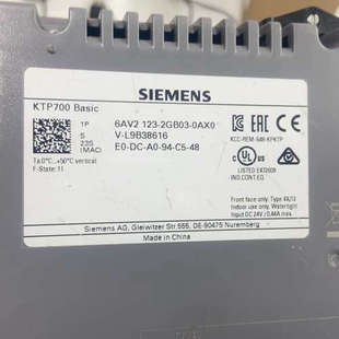 议 KTP700 123 型号6AV2 Basic触摸屏
