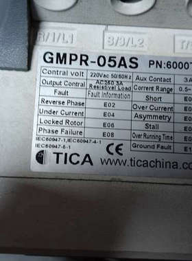 TICA电机保护器GMPR-05AS，220V AC供电，额[议]