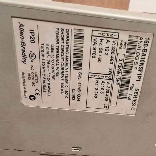 AB变频器160-BA10NSF1P1   3.73kw[议]