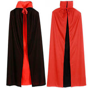 万圣节服装男cos服巫师魔术师斗篷恶魔红牛角披风儿童海盗服道具