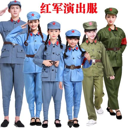 小红军战士演出服儿童表演服装男女童八路军新四军长征六一全套装