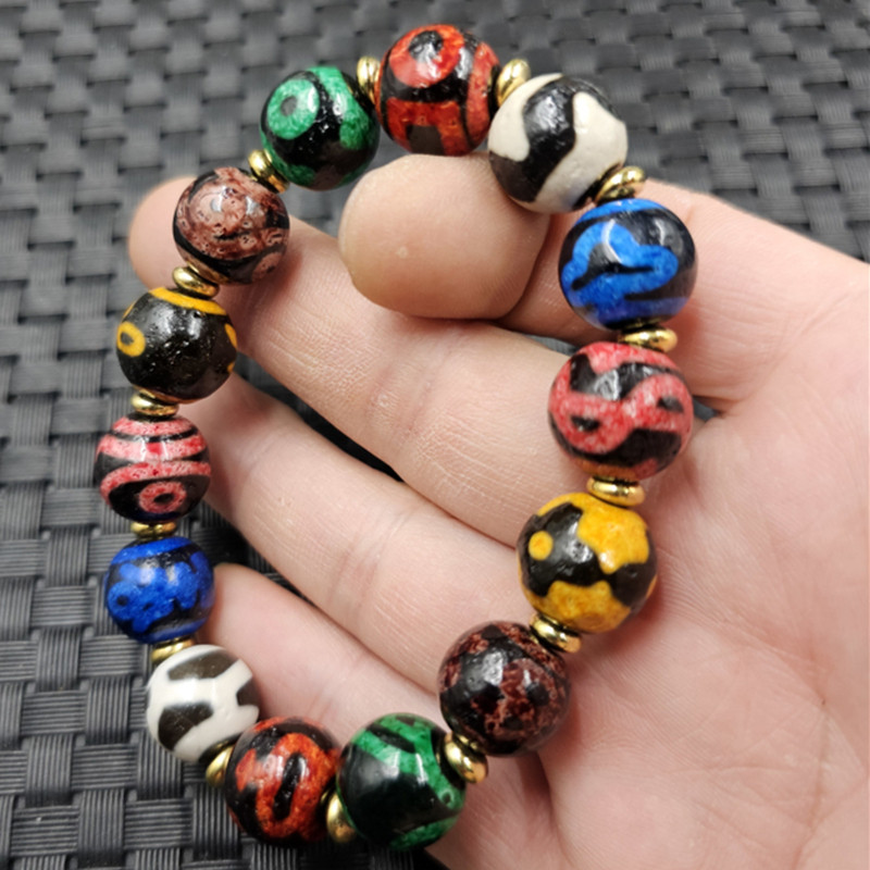 包浆仿古玛瑙多宝珠玉石手链红黄蓝黑白龟甲虎牙三眼天珠手串手饰,珠宝/钻石/翡翠,手饰,淘宝优惠券,粉丝福利购,淘宝优惠卷