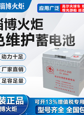 火炬免维护电池6V8V12V观光车铅酸电瓶12V65/85AH电动搬运车电池