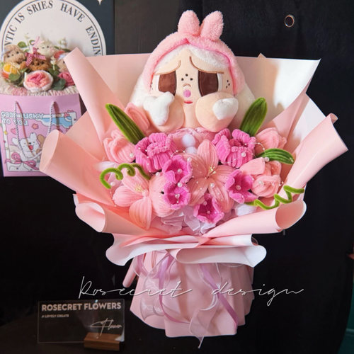 可爱哭娃玩偶花束扭扭花成品礼物