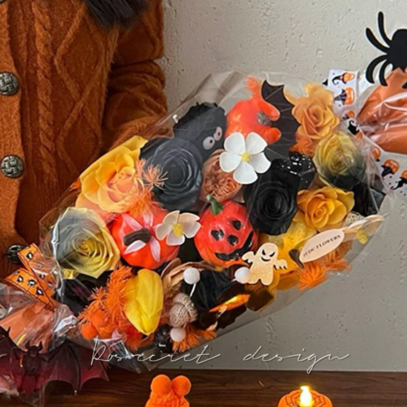 万圣节南瓜搞怪趣味花束