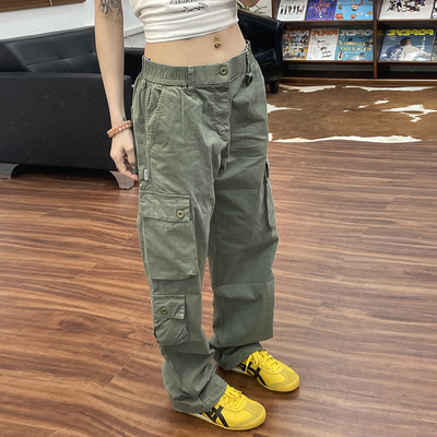 日系复古工装裤女hiphop街舞裤子