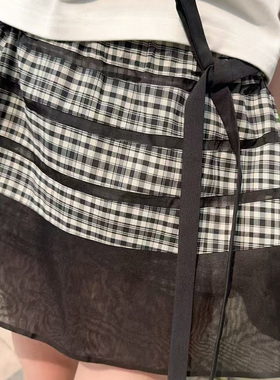 花一【上海高版本】25ss高级百搭复暗黑古午夜飞行格纹短裙Marche