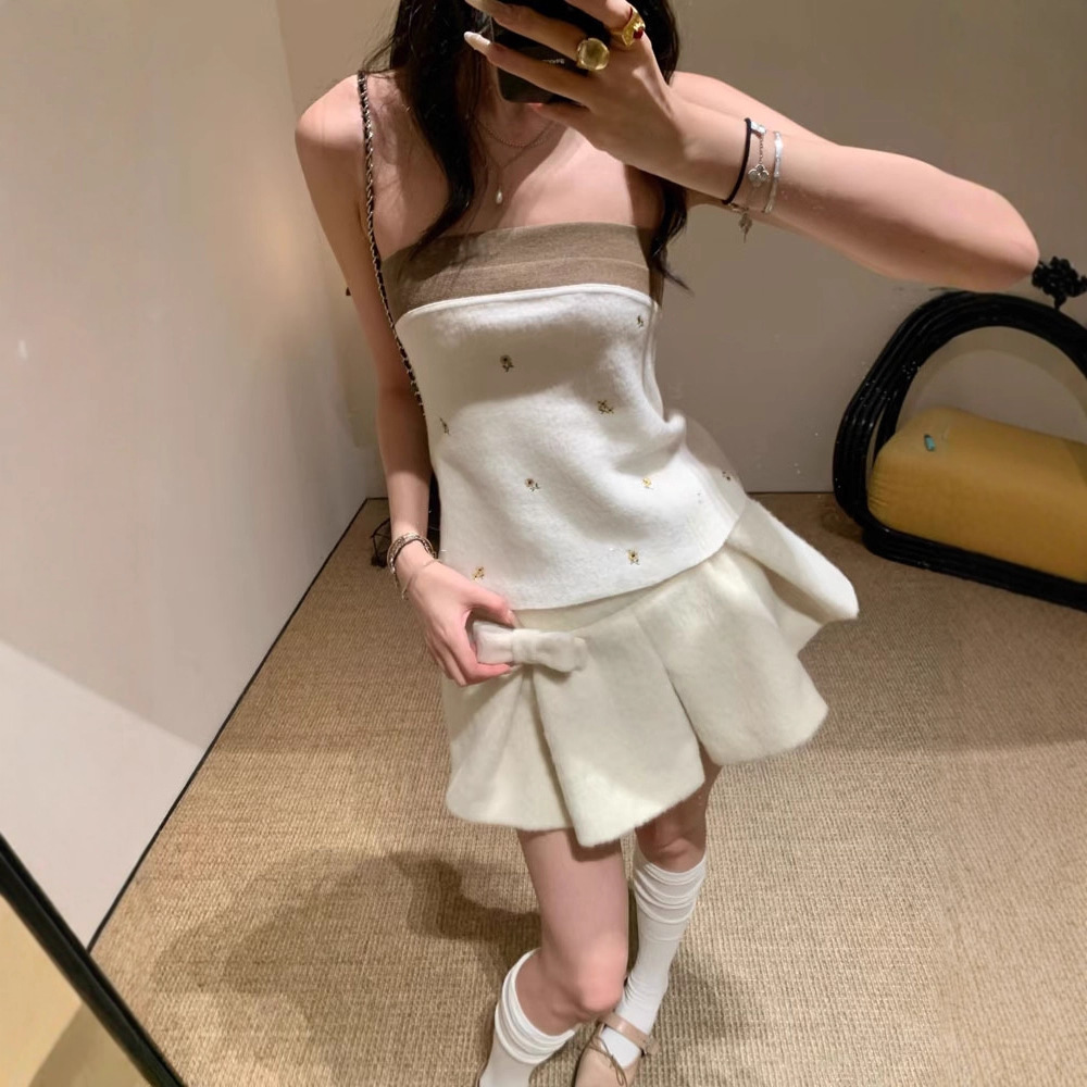 抹胸上衣小碎花叠穿背心女