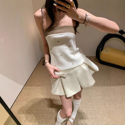 抹胸上衣小碎花叠穿背心女