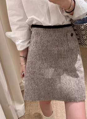 花一【上海高版本】25ss新冬季假日系列冬季园作羊毛半裙女mrche