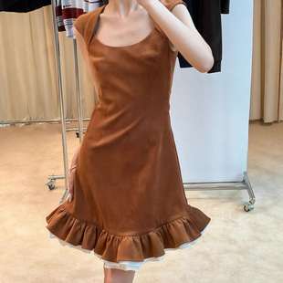 花一【上海高版本】25ss新甜美少女多层荷叶边伞形连衣裙shushuto