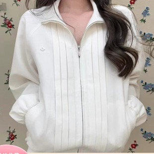 25ss立领宽松塔克边饰宽松拉链棒球服shushuto 本 花一 上海高版