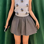 本 花一 上海高版 24ss新高级百搭复古不规则打褶半裙女shushuto