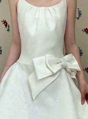 花一【上海高版本】25ss新精致优雅腰侧蝴蝶结吊带连衣裙shusuhto