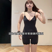 花一 裸感吊带透气内搭连体衣女 新蕾丝三角杯连体裤 上海高版 本