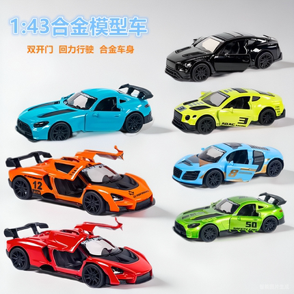 合金车模肓盒清仓汽车模型回力车仿真合金小汽车儿童玩具男孩车