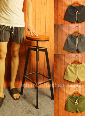 夏季棉质休闲条纹短裤男三分裤修身韩版潮流百搭3分运动短裤跑步