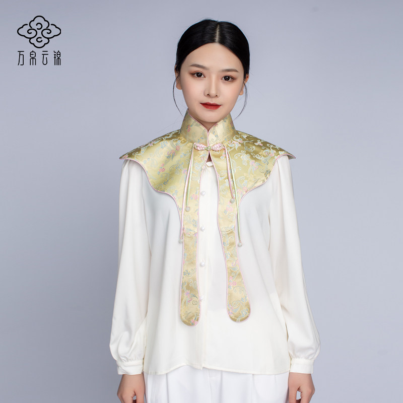真丝提花小蝴蝶云肩真丝中式女春夏百搭新款立领复古披肩刺绣外套