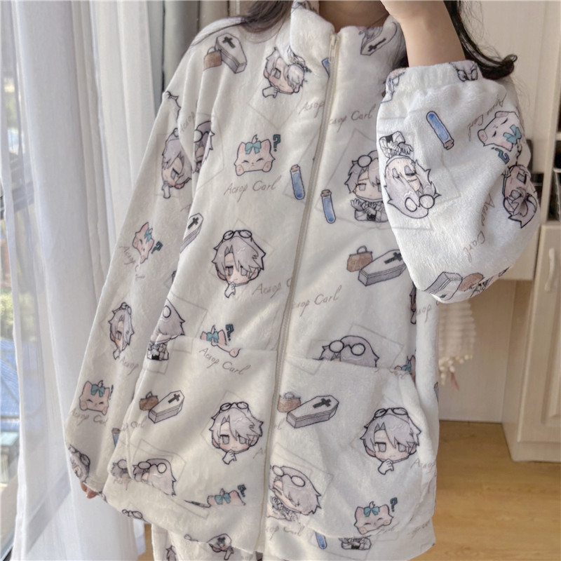 第五人格加厚法兰绒情侣睡衣拉链