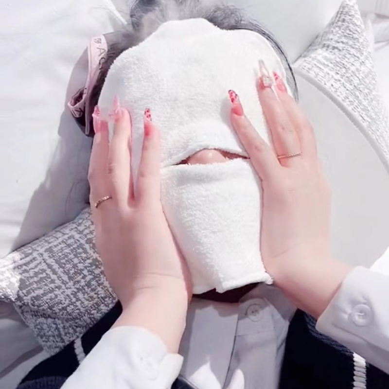 热敷毛巾面罩面膜冷热敷脸巾纯色美容院面部加热面巾神器灌肤面巾