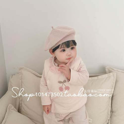 女宝宝马甲秋冬婴儿保暖夹棉上衣日常外搭洋气可爱樱桃柔软背心