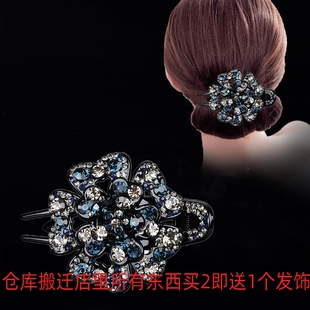 韩式鸭嘴夹三齿夹韩版头饰女发夹盘发插梳燕尾夹大号花朵成人抓夹