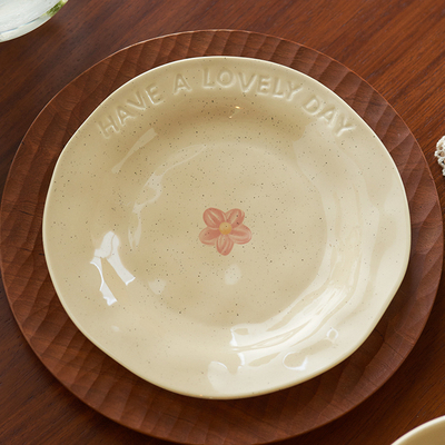 特别好看的盘子餐盘圆盘炒菜盘子